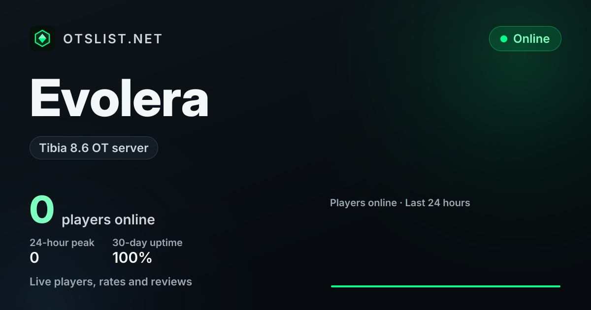 Evolera on OTSLIST.NET: Tibia 8.6 OT server