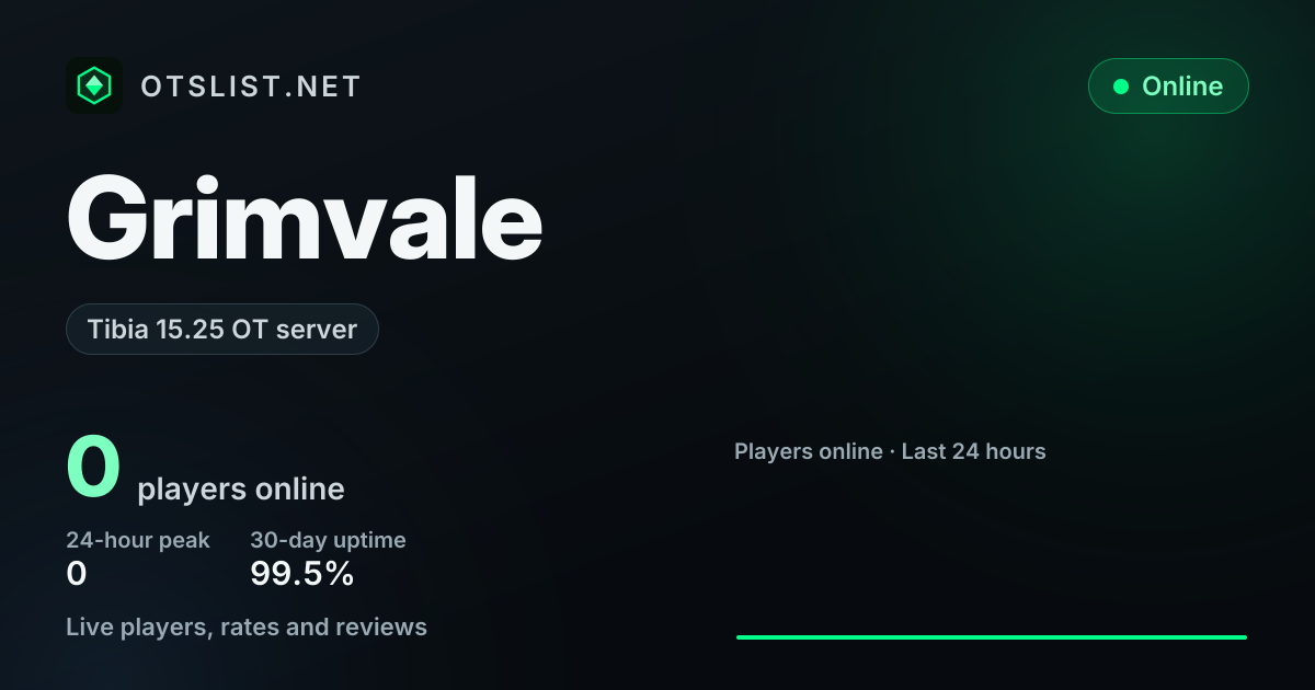 Grimvale on OTSLIST.NET: Tibia 15.25 OT server