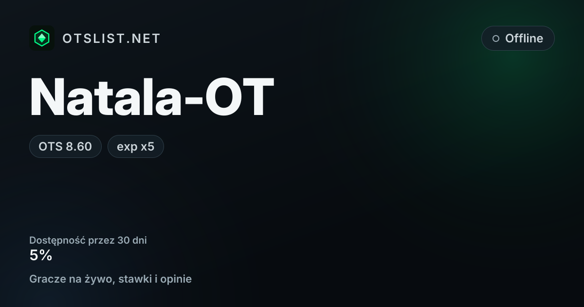 Natala-OT w OTSLIST.NET: OTS 8.60, exp x5